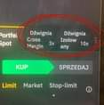 Może być zdjęciem przedstawiającym tekst „Portfel Spot Dźwignia Cross Margin 3x Dźwignia Izolow any a 10x KUP SPRZEDAJ 6 Limit Market 0 Stop-limit”